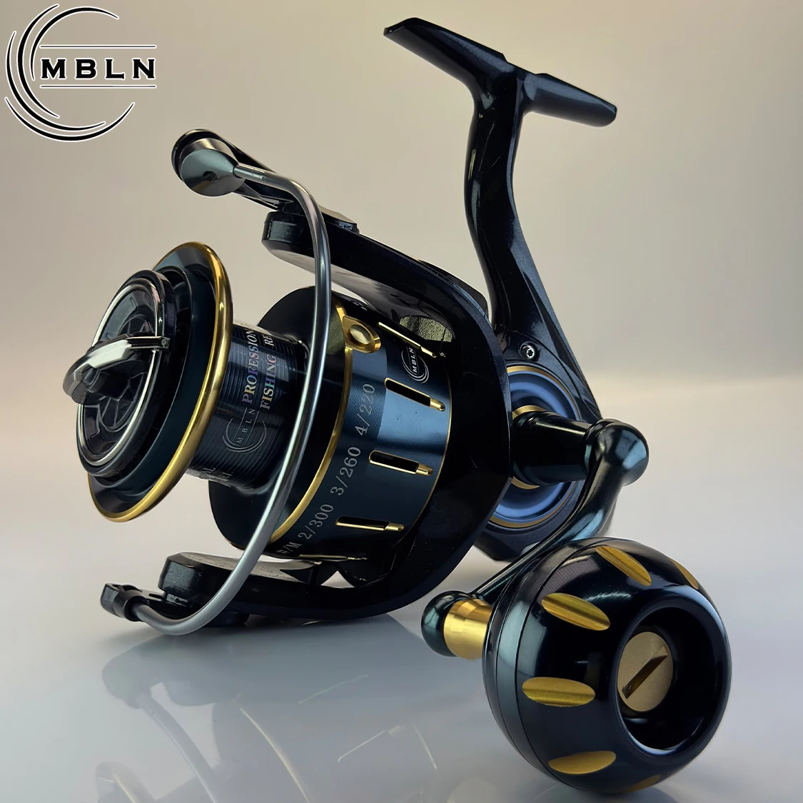 Carrete Spinning MBLN – 5+1 rodamientos, cuerpo aluminio y mango metálico