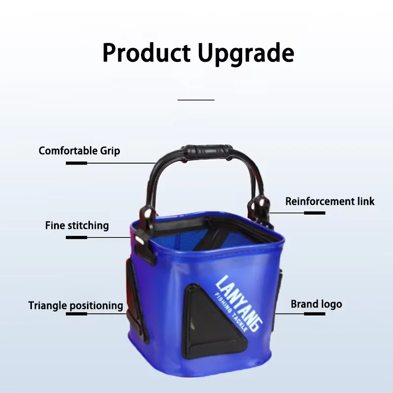 Cubo de pesca plegable con cuerda para peces vivos, Cubo de Baiting para golpear, Eva, grueso, multifuncional, Mini - imagen 3