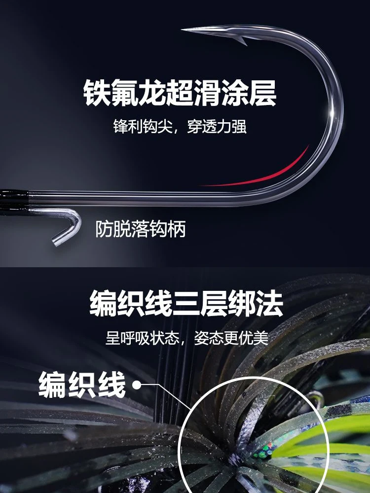 FISHANT GUBBER JIG falda de goma multicapa señuelo de pesca 3,5/5/7/10/14g capa de natación completa gancho único Wobbler cebo falso barbudo - imagen 4