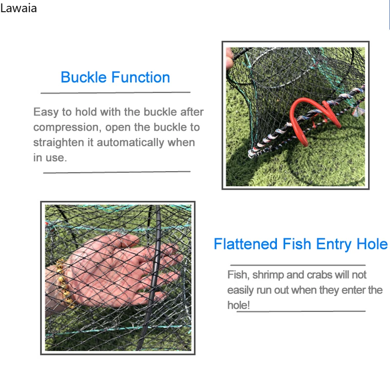 Lawaia-redes de pesca plegables, trampas para cangrejo, cebo de langosta, accesorios para atrapar camarones, cangrejos de Río, pececillos - imagen 5