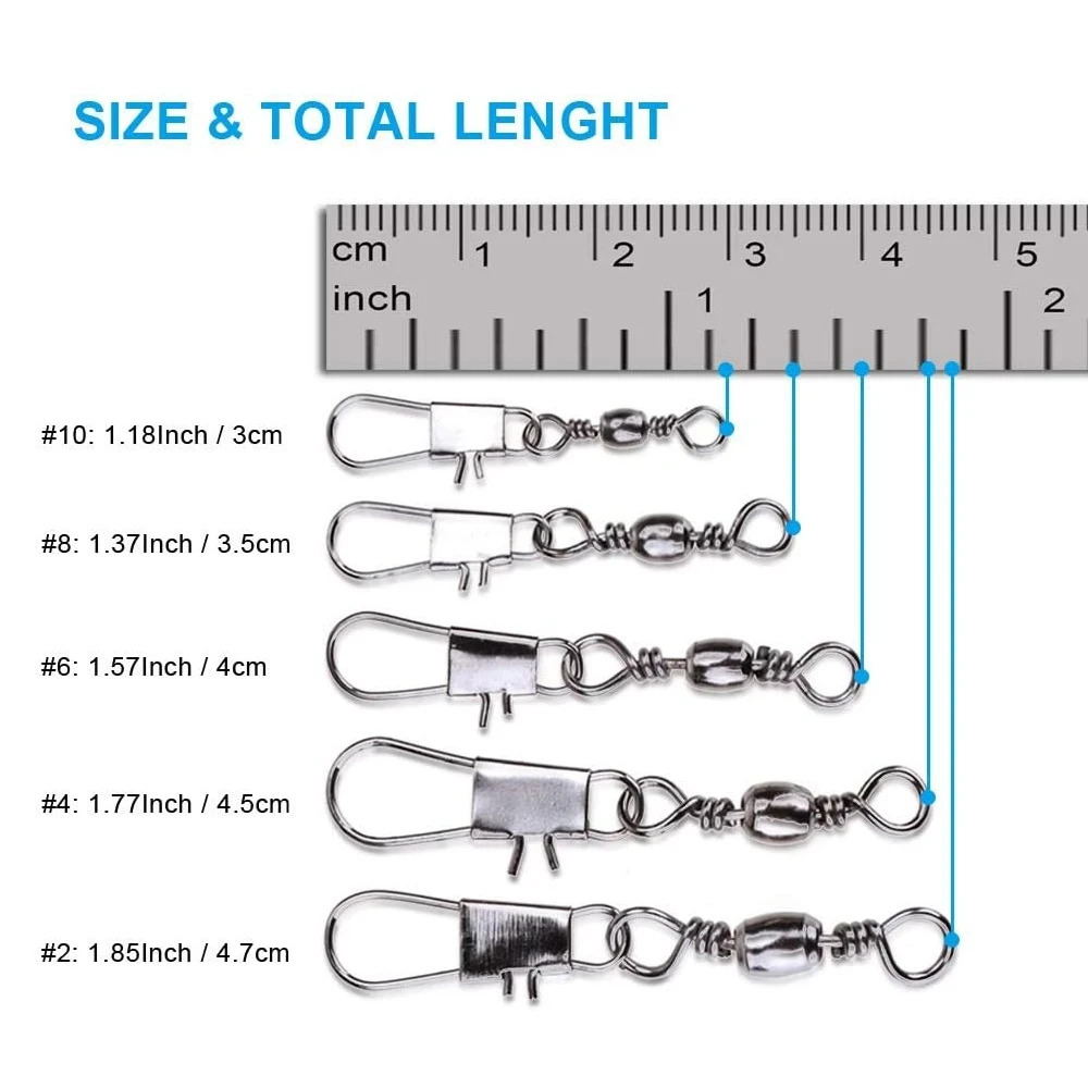 Conector giratorio con clip – Para señuelos y anzuelos - imagen 3