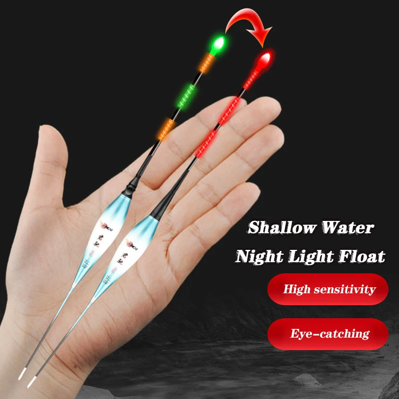 Flotador de pesca con luz nocturna corta, luz LED electrónica con sensor de gravedad, flotador rojo, accesorios de pesca al aire libre + carga USB gratuita - imagen 2
