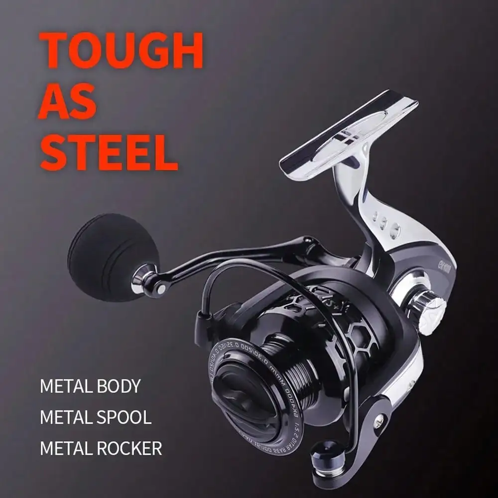 Carrete de fundición larga plateado sin GAP 5,2: 1 mango de cuerpo de carrete de acero inoxidable arrastre máximo de 8KG anticorrosión para pesca en agua salada - imagen 3