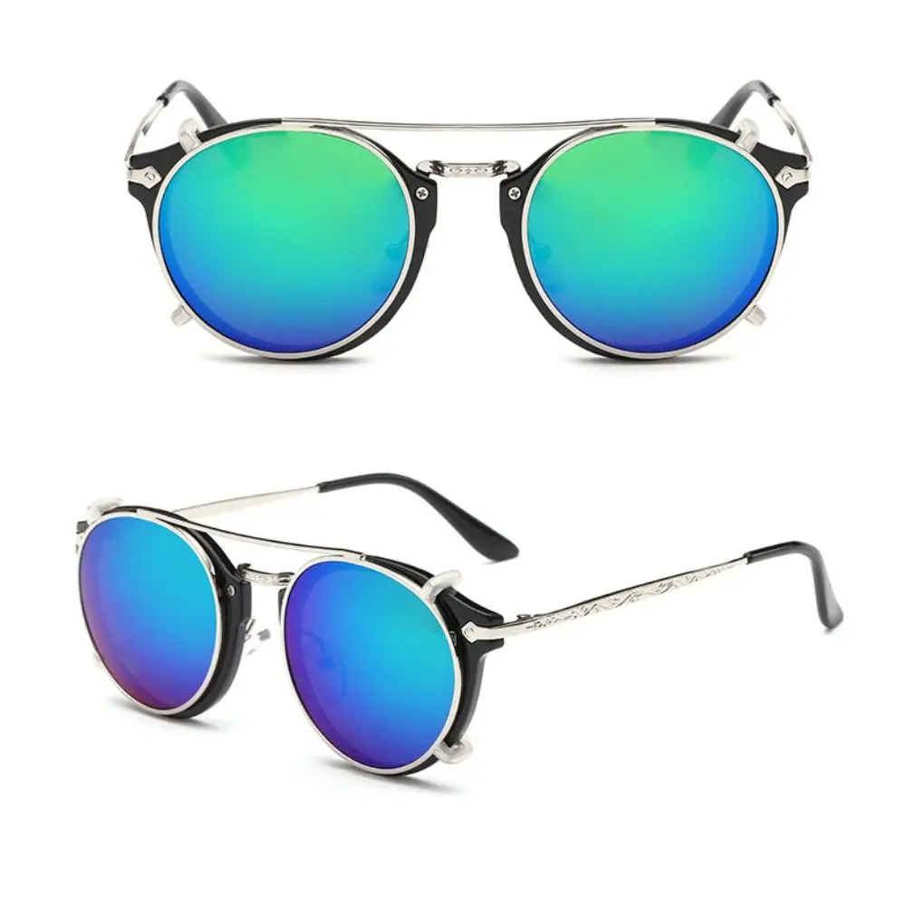 Gafas de sol abatibles Steampunk de doble capa, gafas de sol negras de dos usos, gafas de ordenador, gafas de sol con tapa abatible para exteriores - imagen 3