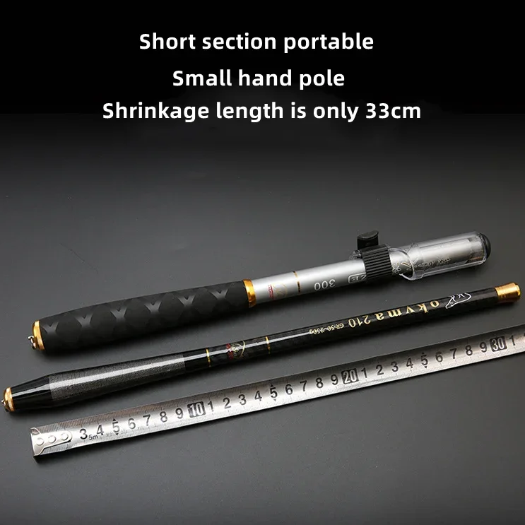 Caña de pescar telescópica ultraligera de fibra de carbono, caña Manual para lago, alimentador de carpa, equipo de pesca portátil - imagen 5