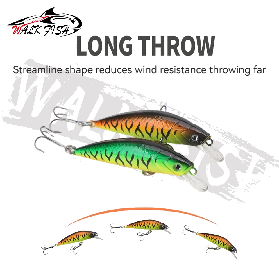 WALK FISH-señuelo de Pesca de pececillos, 1 piezas, 60mm, 6g, Jerkbait, plástico Artificial, Wobblers, cebos duros para trucha y lubina - imagen 4