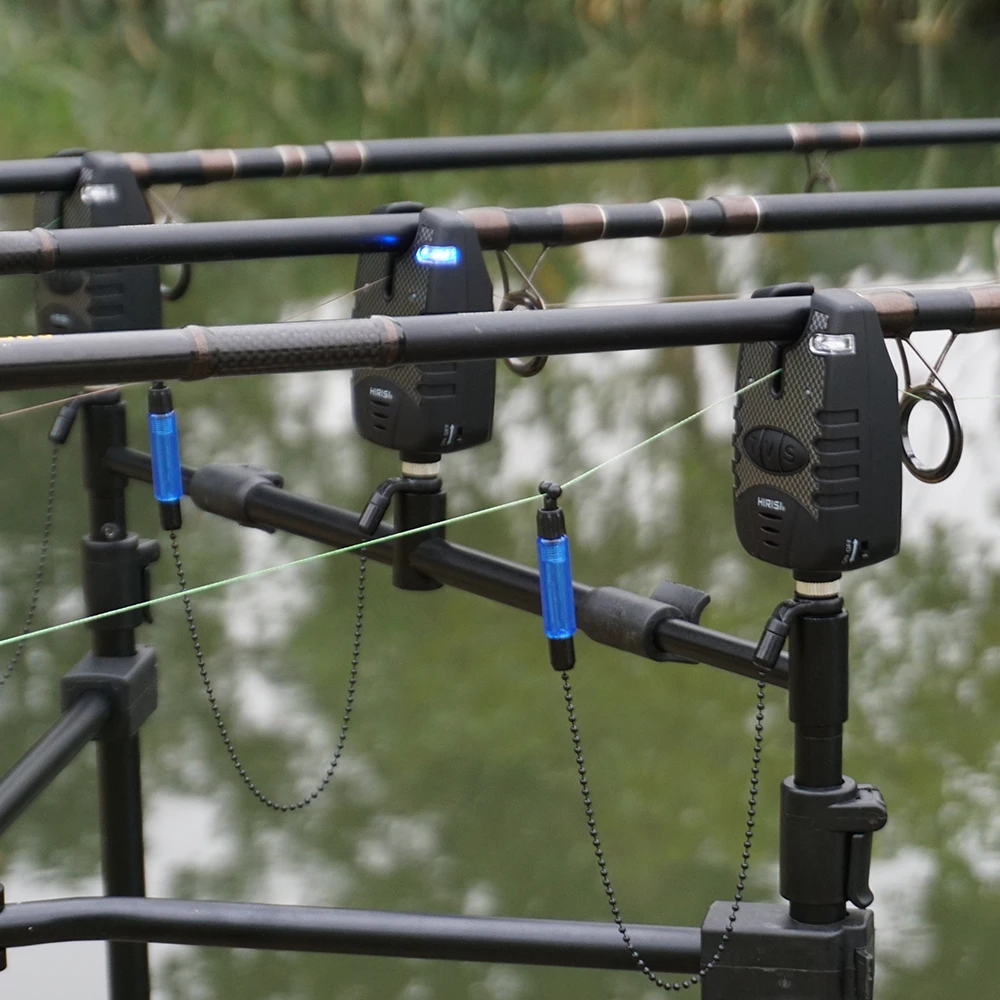 Hirisi 3 uds alarmas de pesca con 3 uds swingers de pesca conjunto de indicador de alarma de mordedura de pesca de 3 colores B1113B - imagen 4