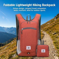 Mochila plegable senderismo ligera de nailon resistente al agua