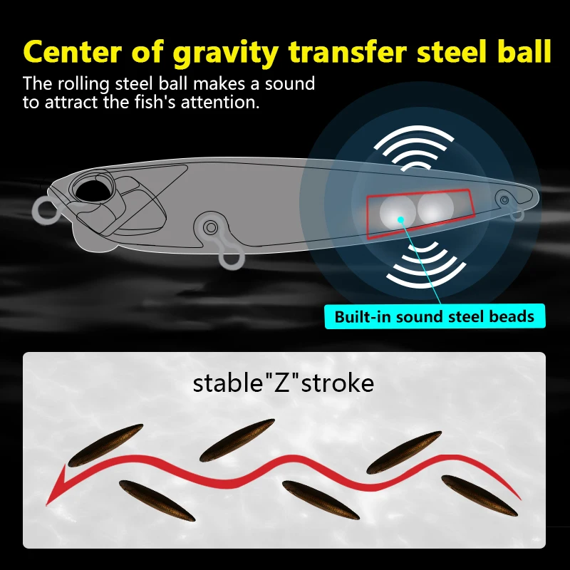 LETOYO z-perro lápiz flotante Topwater señuelo duro Wobblers superficie cebo Artificial trucha atún lubina para señuelo de pesca en el mar - imagen 3