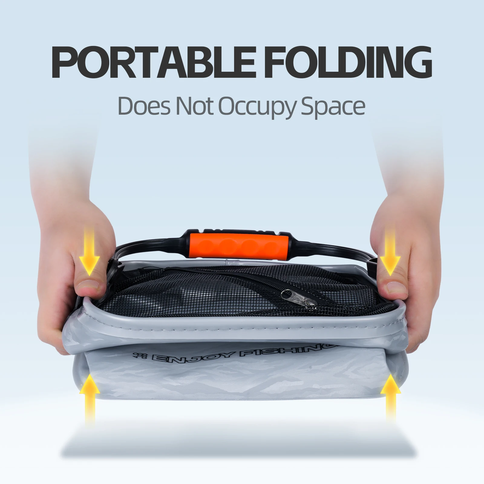 HANDING Cubo de pesca plegable multifunción, 5MM, bordes gruesos, impermeable, exterior, 3D, engrosamiento, EVA, Camping - imagen 5