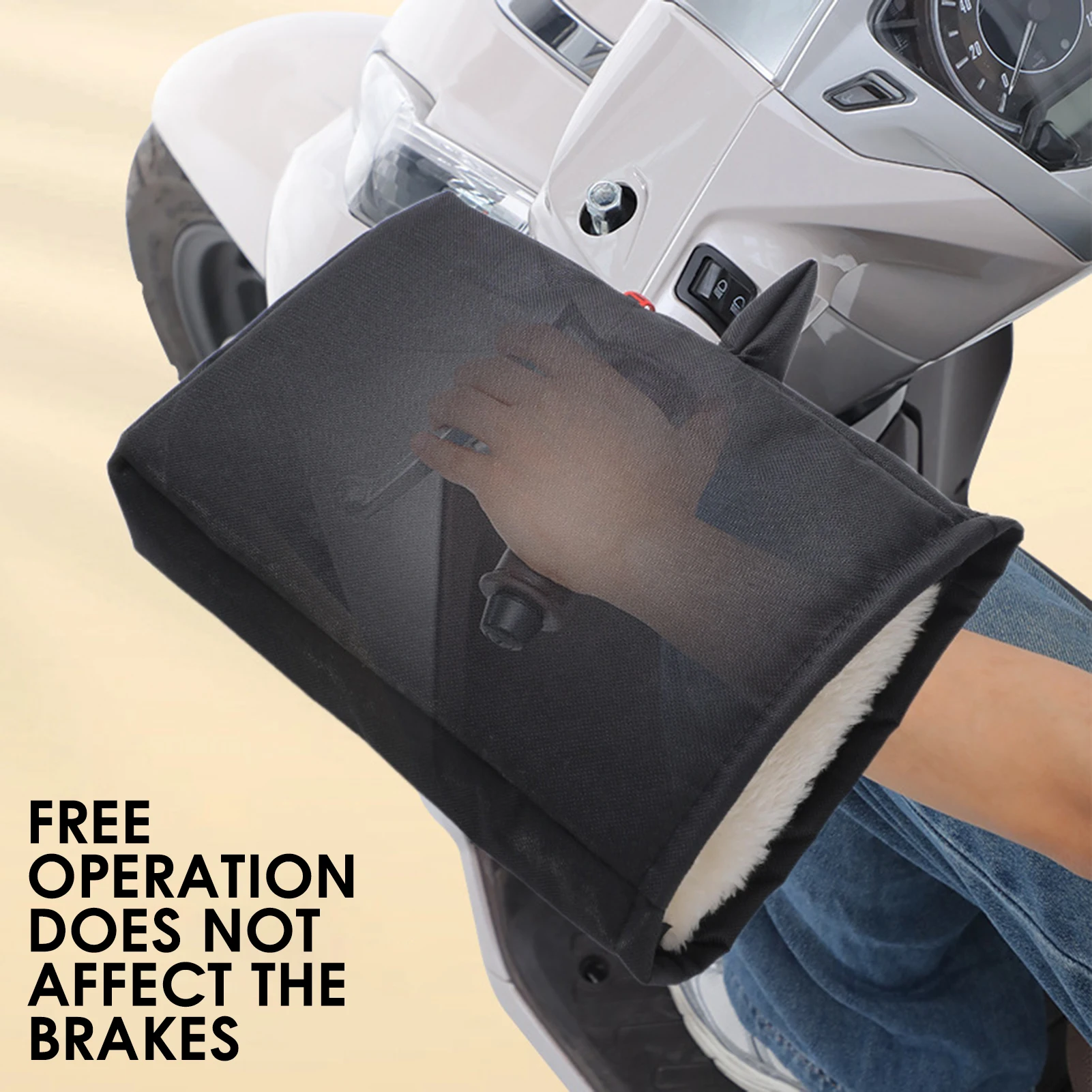 Guantes para manillar de ciclismo al aire libre, manoplas de felpa gruesas impermeables para invierno, guantes cálidos para manillar de motocicleta, bicicleta eléctrica y Scooter - imagen 4