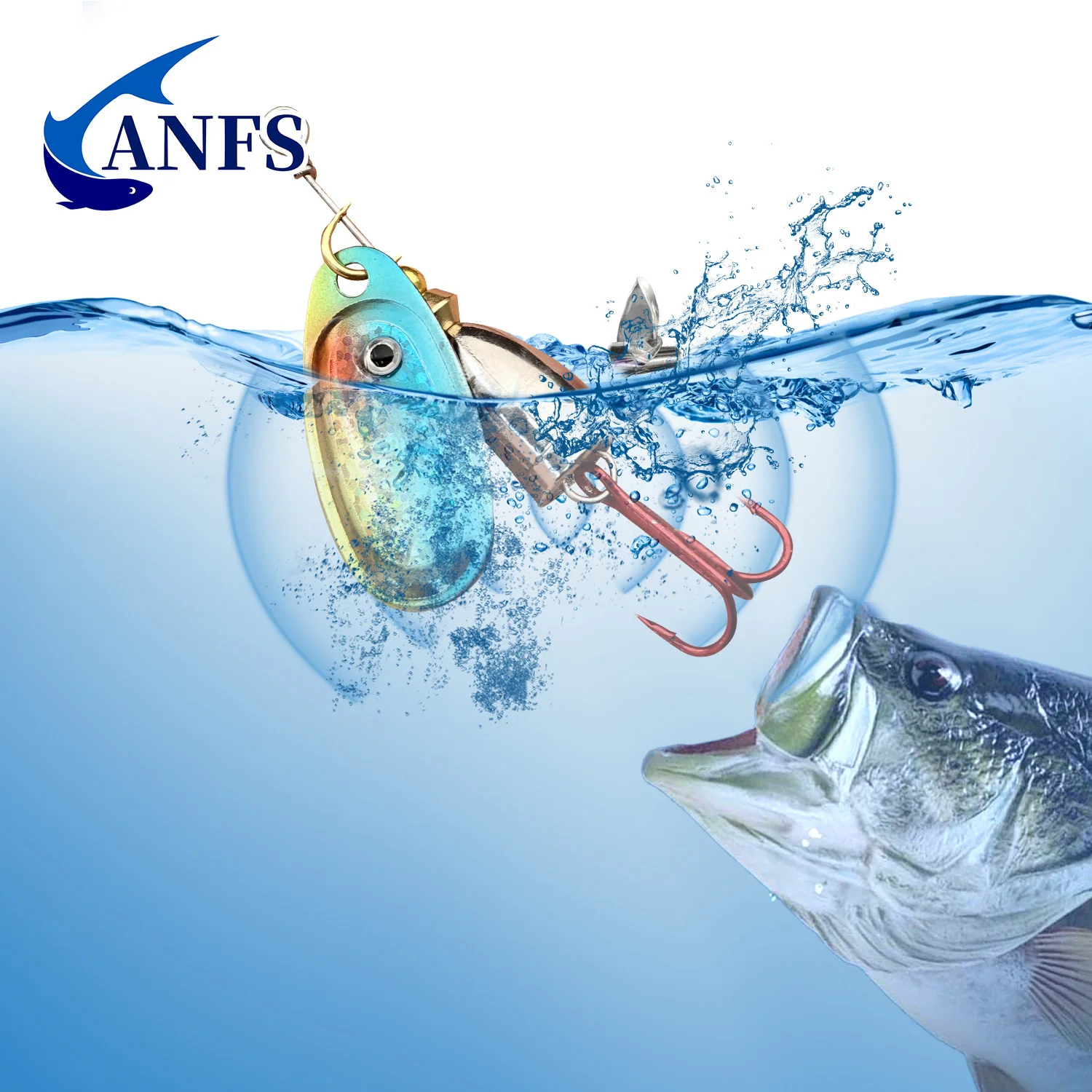 ANFS Cucharas giratorias de cobre para pesca — estuche incluido - imagen 5