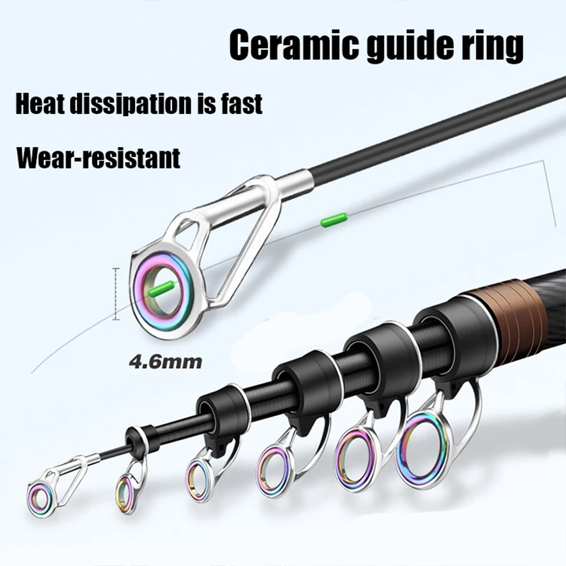 Caña de pesca telescópica con carbono para surfcasting y spinning - imagen 2