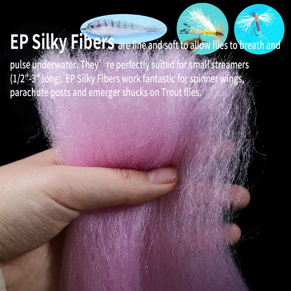 Wifreo, 16 colores, EP, fibra sedosa, materiales para atar moscas, pelos de fibras sintéticas para alas giratorias, postes de paracaídas, descargas emergentes - imagen 5