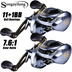 Carrete Baitcasting Sougayilang 11+1BB – Freno magnético para lubina