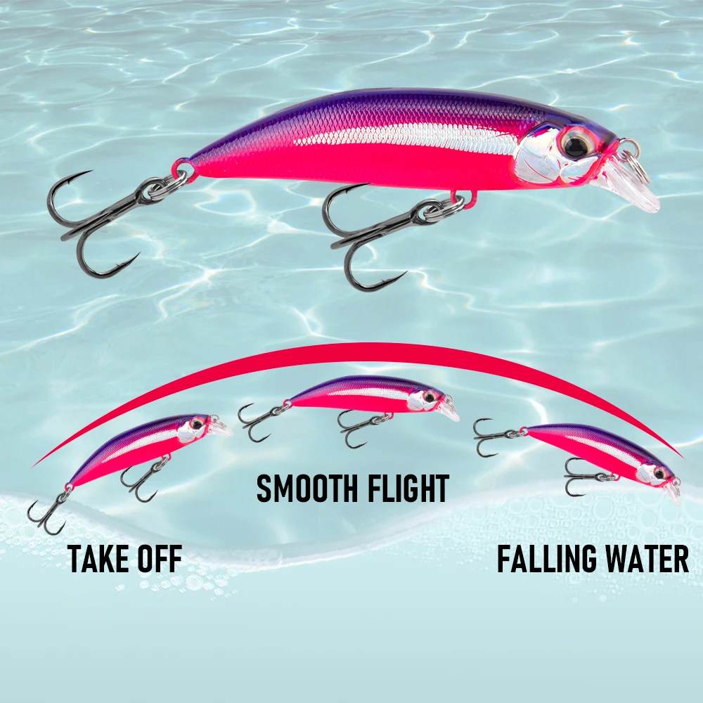 Señuelo de pesca de 7cm/8,7g, pececillo que se hunde con anzuelo triple, cebo duro Wobbler, Crankbait para pesca en agua salada, mar, lubina, trucha - imagen 5