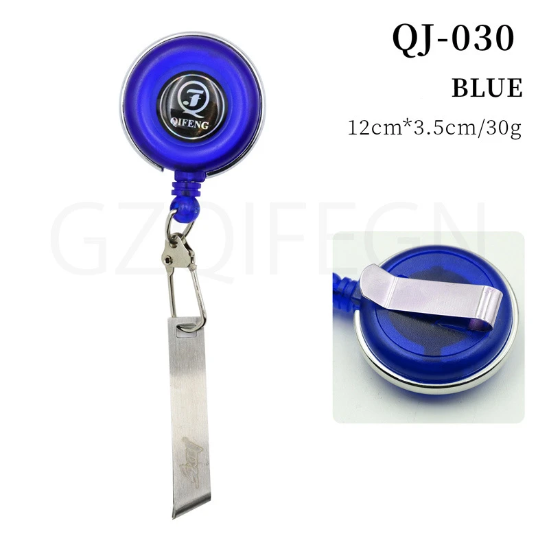 Este soporte de insignia retráctil azul es perfecto para organizar y llevar sus artículos esenciales convenientemente