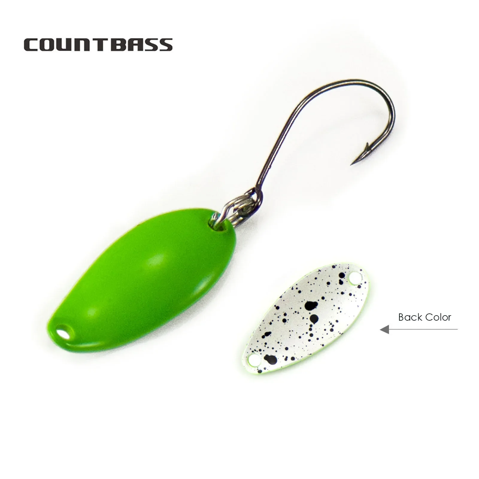 Cuchara de trucha Countbass con anzuelo individual coreano, tamaño 1/32oz 1/16oz, Señuelos de pesca de lubina y salmón, cebo de Metal para lago