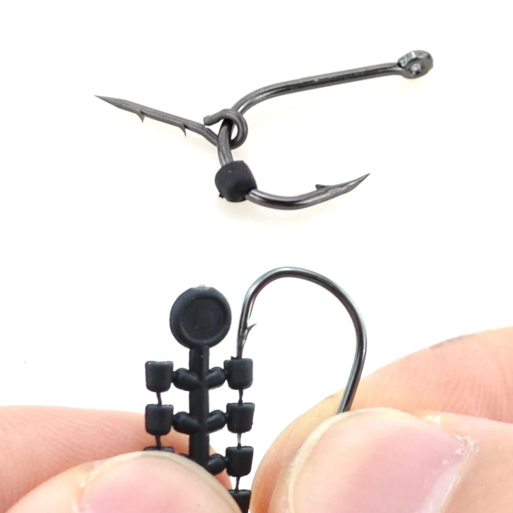 Boilie de pesca de carpa, tornillo giratorio, aguja de cebo de pesca, 5 tarjetas, cuentas de goma para anzuelo de pescado, 20 piezas - imagen 4