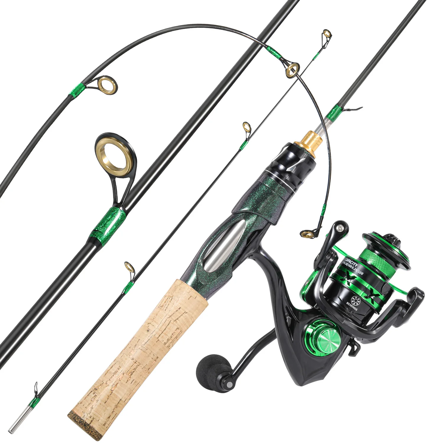 Sougayilang Ijs Hengel Reel Combo 72 Cm Koolstofvezel Ijs Hengel En 5.2:1 Snelheid Overbrengingsverhouding Spinning Reel Vissen Op Het Ijs