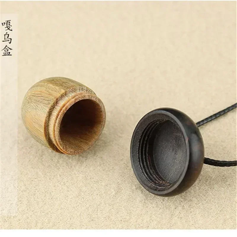 Botella de deseos de bellota de ébano, joyería, botella de deseos, colgante Vintage atornillable, caja Gawu, collar ajustable - imagen 3