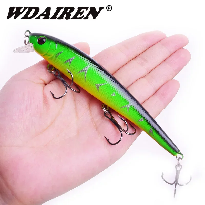 Señuelos de Pesca Minnow, Wobblers que se hunden, 13cm, 19,5g, cebos artificiales de plástico duro, Crankbait, carpa, lubina, aparejos de Pesca, 1 ud.