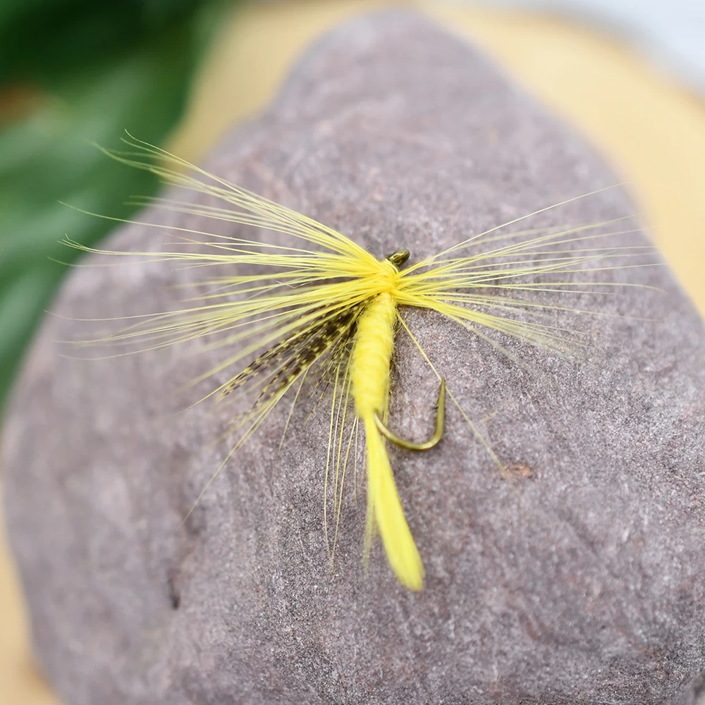 MNFT 10PCS 12 #   Señuelo de pesca con mosca estilo insecto MosquitoTrout moscas señuelos anzuelo pesca en seco - imagen 3