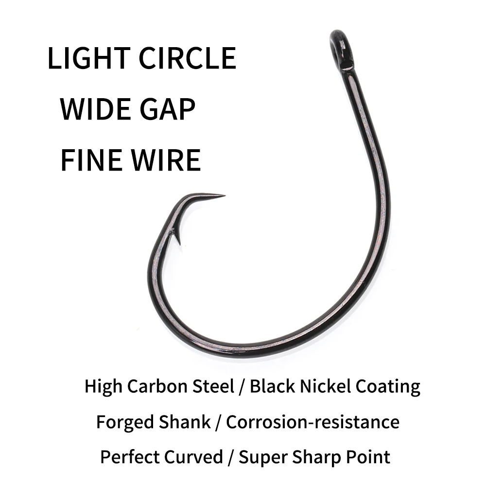 Anzuelos Circulares ligeros Ellllv – Alambre fino para pesca en agua salada - imagen 2