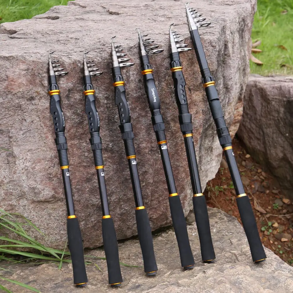 Sougayilang-caña de pescar telescópica portátil de carbono 99%, aparejos de pesca de mano, buena carpa - imagen 5