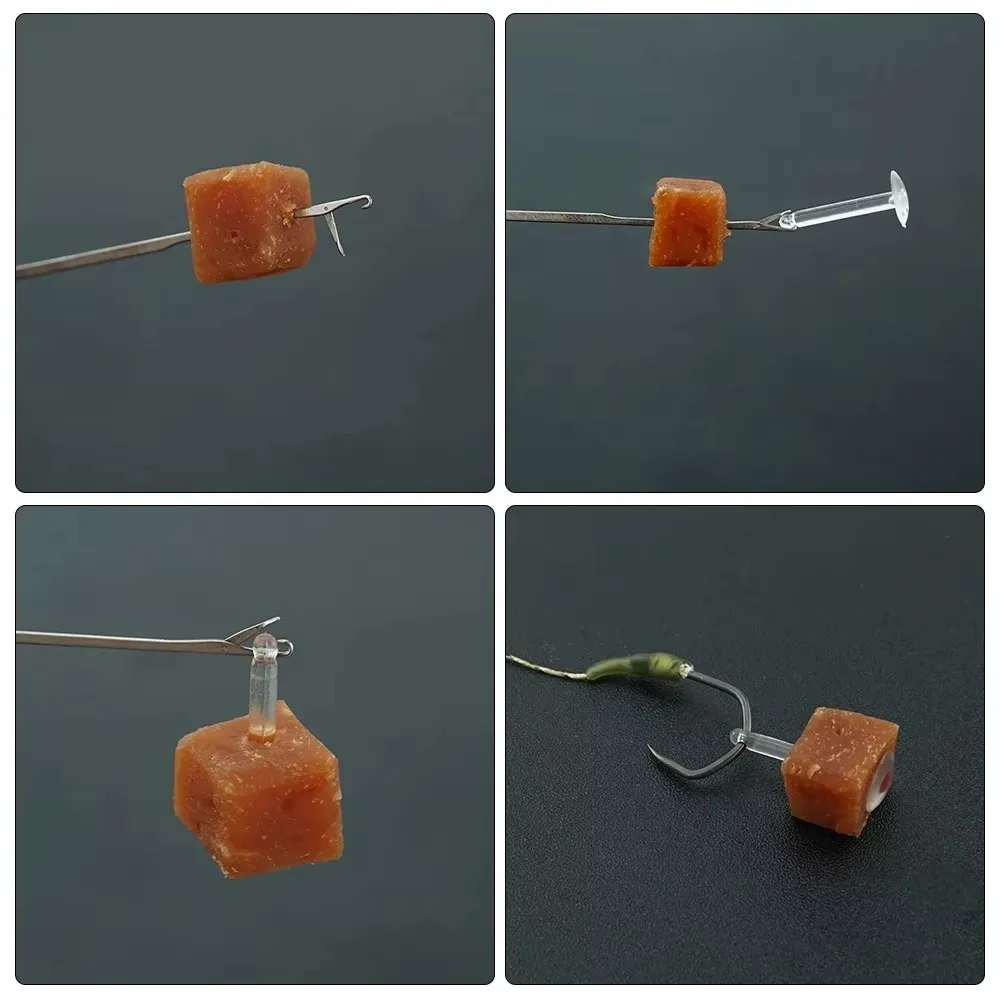 Paradas de cebo S L gancho accesorios de cebo forma de T claro almuerzo carne cebo topes Terminal de pesca aparejos Terminal de pesca - imagen 5
