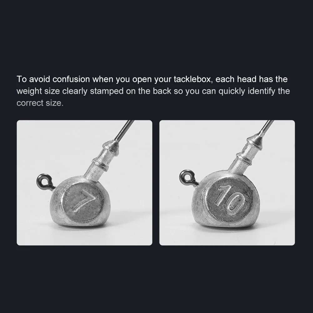 Noeby Jig Head 7g 10g 1/0 2/0 Ned Rig cabeza gancho Jig gusano cebo suave anzuelos de pesca para Lucio pesca de lubina Anzol accesorios ganchos - imagen 4