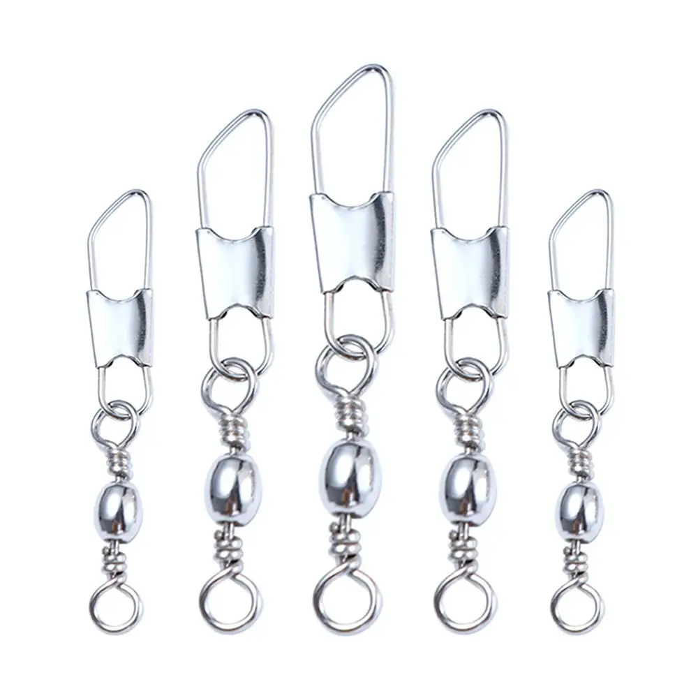 Conector de línea con enclavamiento a presión, herramientas de pesca, Conector de Metal, anillo sólido - imagen 3