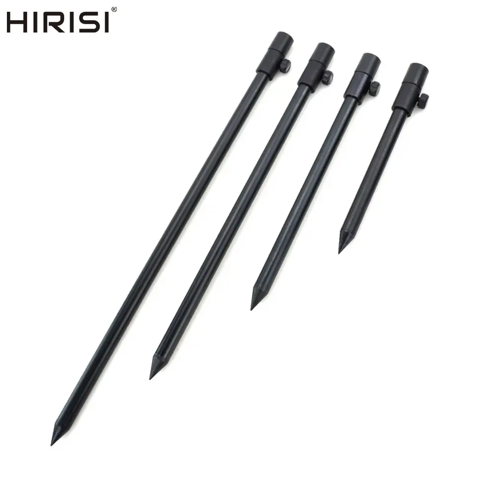 Hirisi 2 X palos de banco de pesca de carpa, varilla negra de aluminio, diámetro de cápsula de 16mm, accesorios de pesca