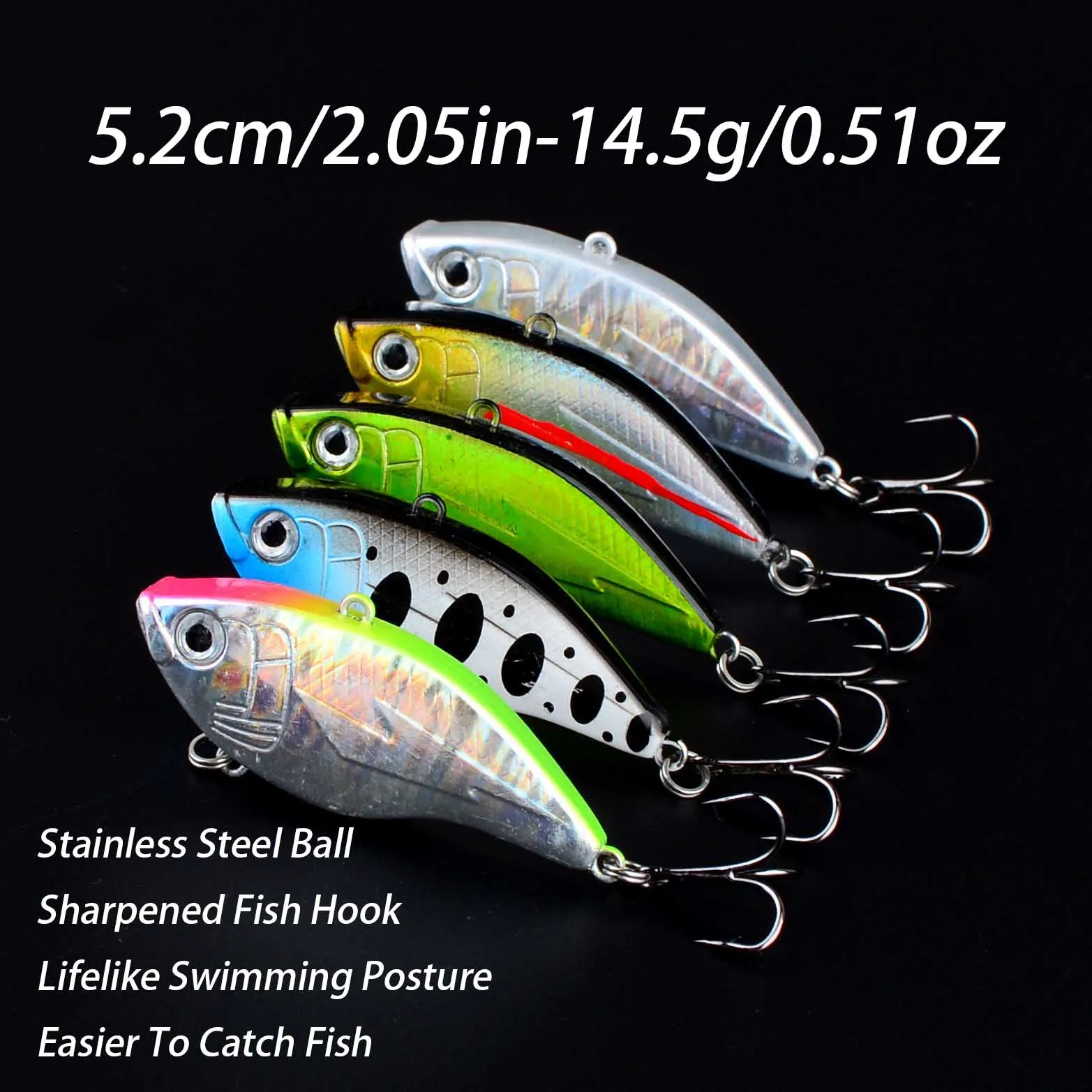 Señuelo VIB duro con anzuelos triples para bass y pike - imagen 3