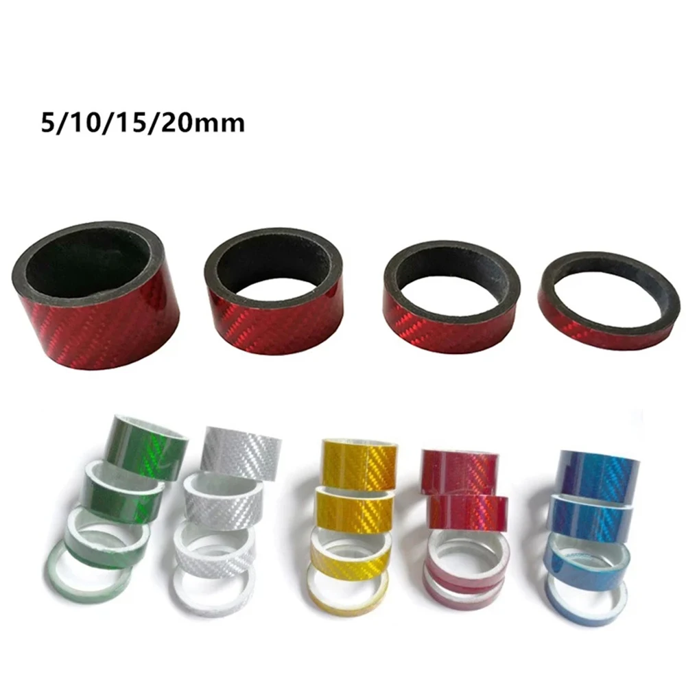 Manillar de fibra de carbono para bicicleta, piezas de ciclismo, arandela de 5/10/15/20mm, anillo para auriculares, almohadilla espaciadora para auriculares de bicicleta