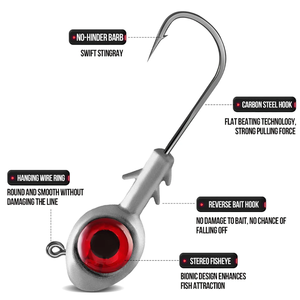 WALK FISH-anzuelo con cabeza de plomo, 3 uds., 7g, 10g, ojo grande, cabeza de pez, señuelo de mar, fondo antiadherente, antidajuste, instalación de gancho reforzado - imagen 5