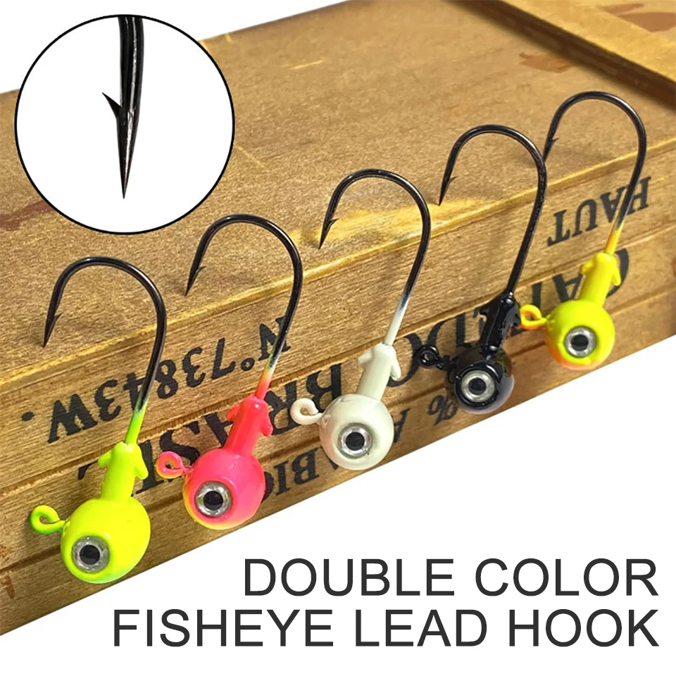Lote de 5 unidades de anzuelos 3D de 3,5g/5g/7g/10g/14g con cabeza de plomo, juego de aparejos de pesca con púas para gusanos blandos, cebo, barco oceánico - imagen 3