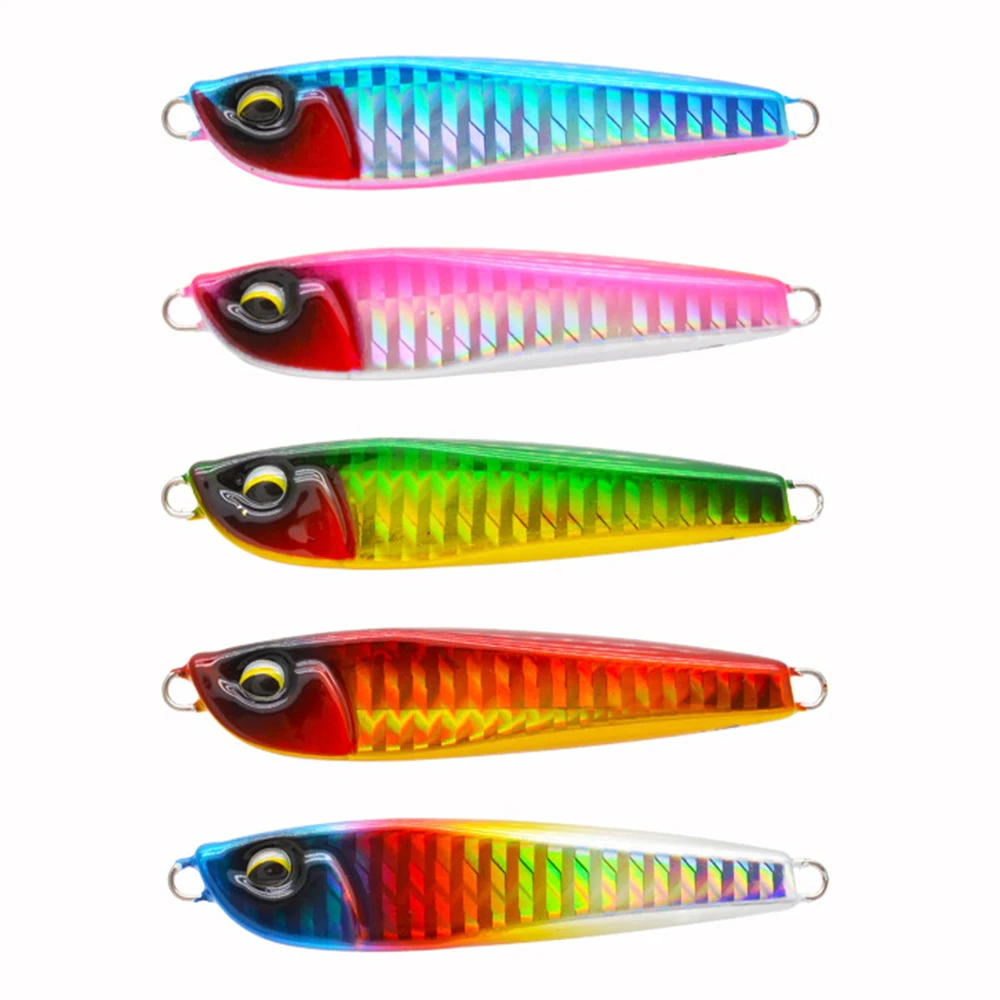 D1 señuelo de plantilla de Metal impreso en 3D, cebo duro de hundimiento láser de doble cara de tiro largo para aparejos de pesca de agua salada, 30g/40g/60g - imagen 3