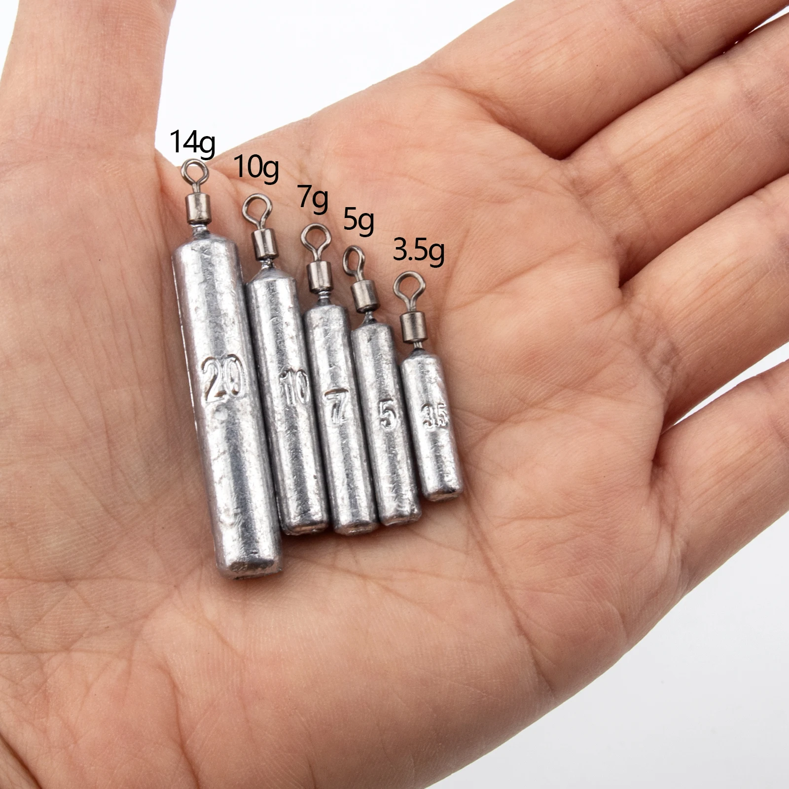 THKFISH 28 Uds. Plomo de pesca con conector 3,5g 5g 7g 10g 20g plomo lápiz colgante peso para aparejo de tiro de caída - imagen 2