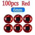 100pcs Red 6mm