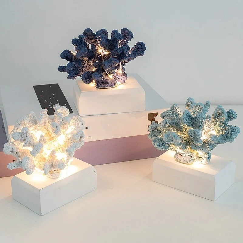 Simulación de resina de Coral, decoración, accesorios para el hogar, accesorios de tiro de Coral, escritorio, decoración para sala de estar, artesanías de resina - imagen 2