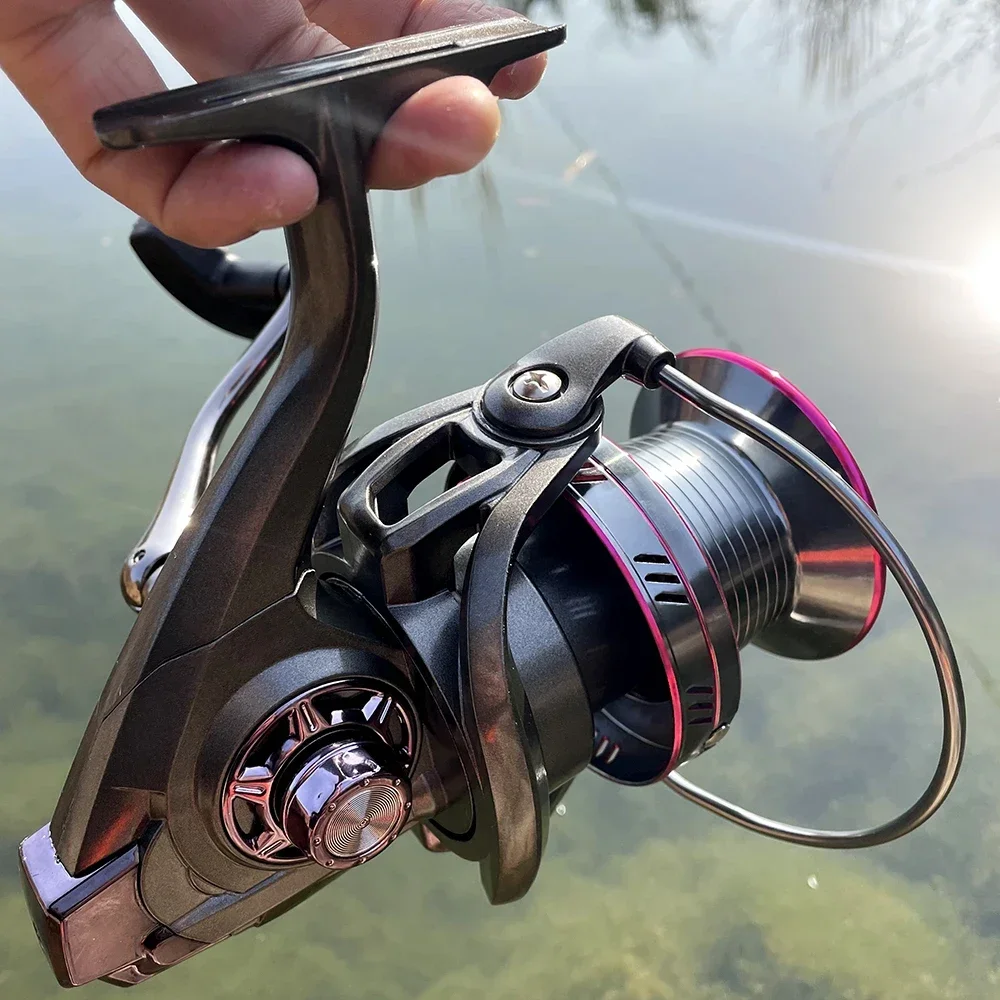 Carrete de pesca giratorio de agua salada, arrastre máximo de 30kg/66LB, carrete de Metal de gran capacidad, relación de engranaje 4,0:1, pesca en barco marino, serie 9000-12000 - imagen 5