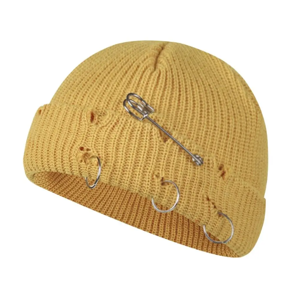 Gorro de punto cálido de invierno a la moda, gorro de lana suave y grueso, gorro informal de ocio de Color sólido para hombres y mujeres - imagen 2