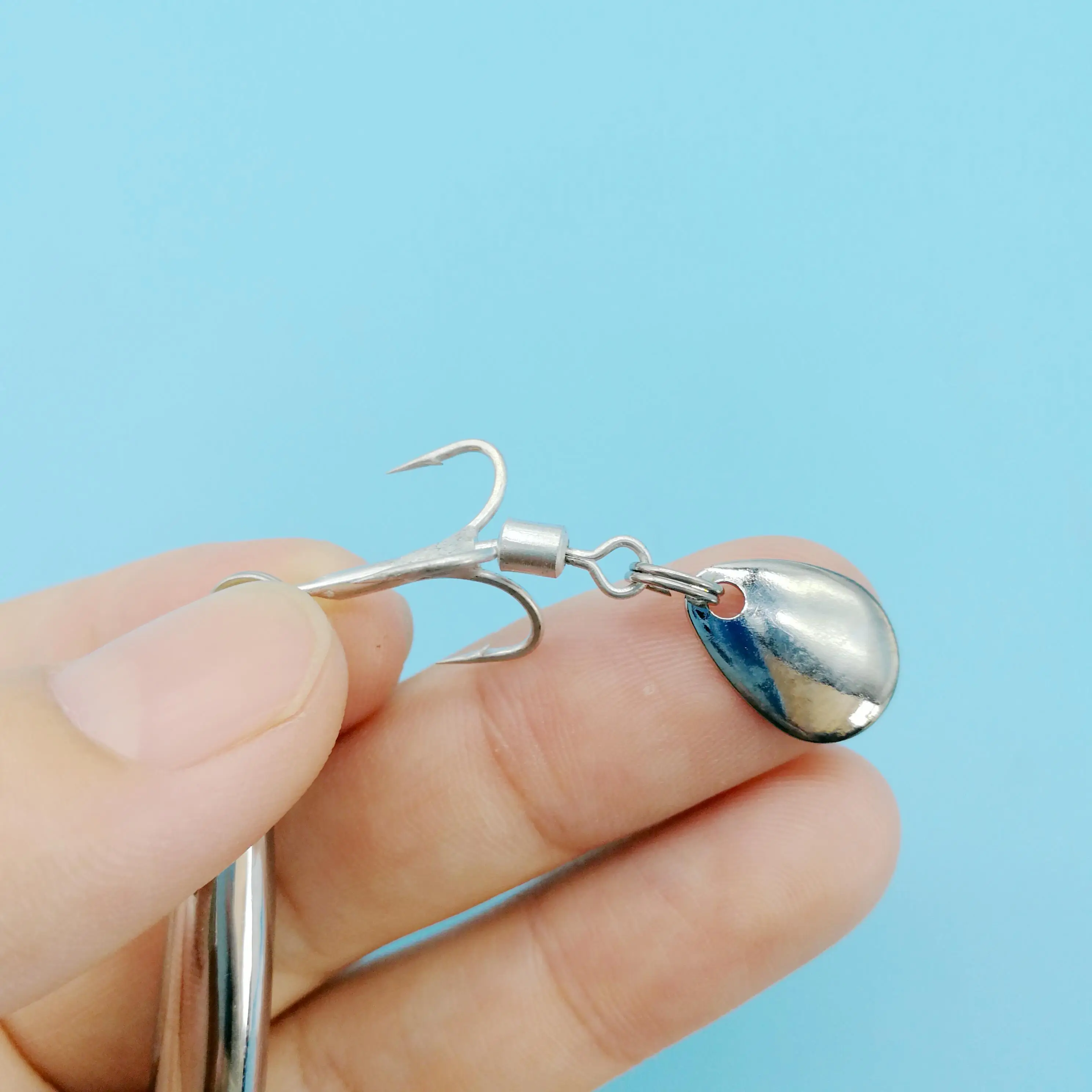 HOOFISH-señuelo de pesca giratorio de Metal plateado, 10 unids/lote, 15g/20g/30g/40g, cuchara giratoria para Jigging, aparejos de pesca de lubina - imagen 4