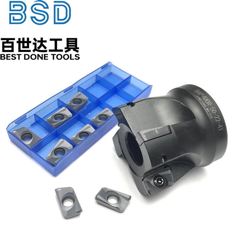 BAP400R 50-22-4T 63 80 100 Cuchillo cortador de fresado para máquinas herramientas CNC Cortador plano de fresa frontal con APMT 160408   Insertos de carburo - imagen 4