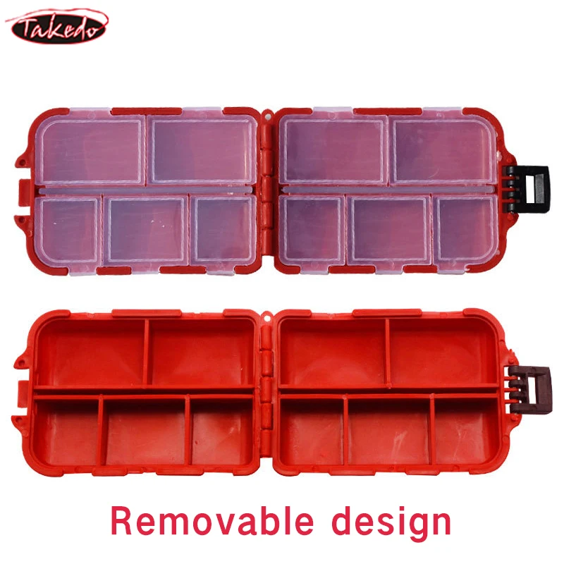 TAKEDO-caja de almacenamiento de accesorios de pesca desmontable portátil, Mini cajas de herramientas de pesca, caja de carpa impermeable colorida, JYL03 - imagen 3