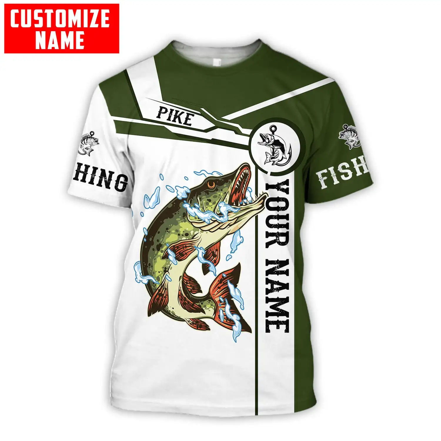 Walleye / Mahi mahi pesca nombre personalizado 3D impreso para hombre, camiseta Unisex fresca de verano, camiseta de manga corta, camisetas informales TX250 - imagen 4