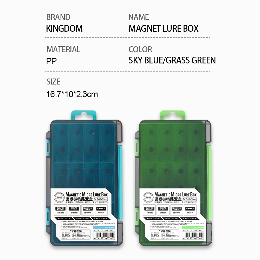 Kingdom-caja de almacenamiento de cebo de pesca portátil, organizador de gancho de señuelo magnético espacial DIY, caja de accesorios de herramientas de pesca, estuche de aparejos - imagen 3