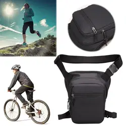 Bolsa de pierna caída para ciclismo de gran capacidad, riñonera multifunción de cuero PU con cremallera, bolsa de pecho de viaje duradera ajustable para senderismo