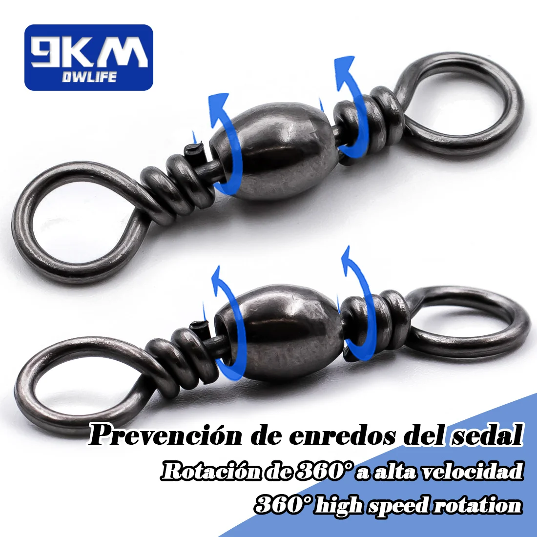 Barril de pesca giratorio, 50 ~ 200 Uds., señuelos de bagre de alta resistencia, anillo sólido, conector de sedal, aparejos giratorios de pesca rodante - imagen 5